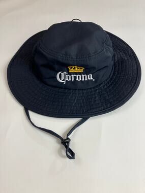 Corona Extra Pacific Headwear Navy Blue Boonie Sun Hat Embroidered Chin Strap